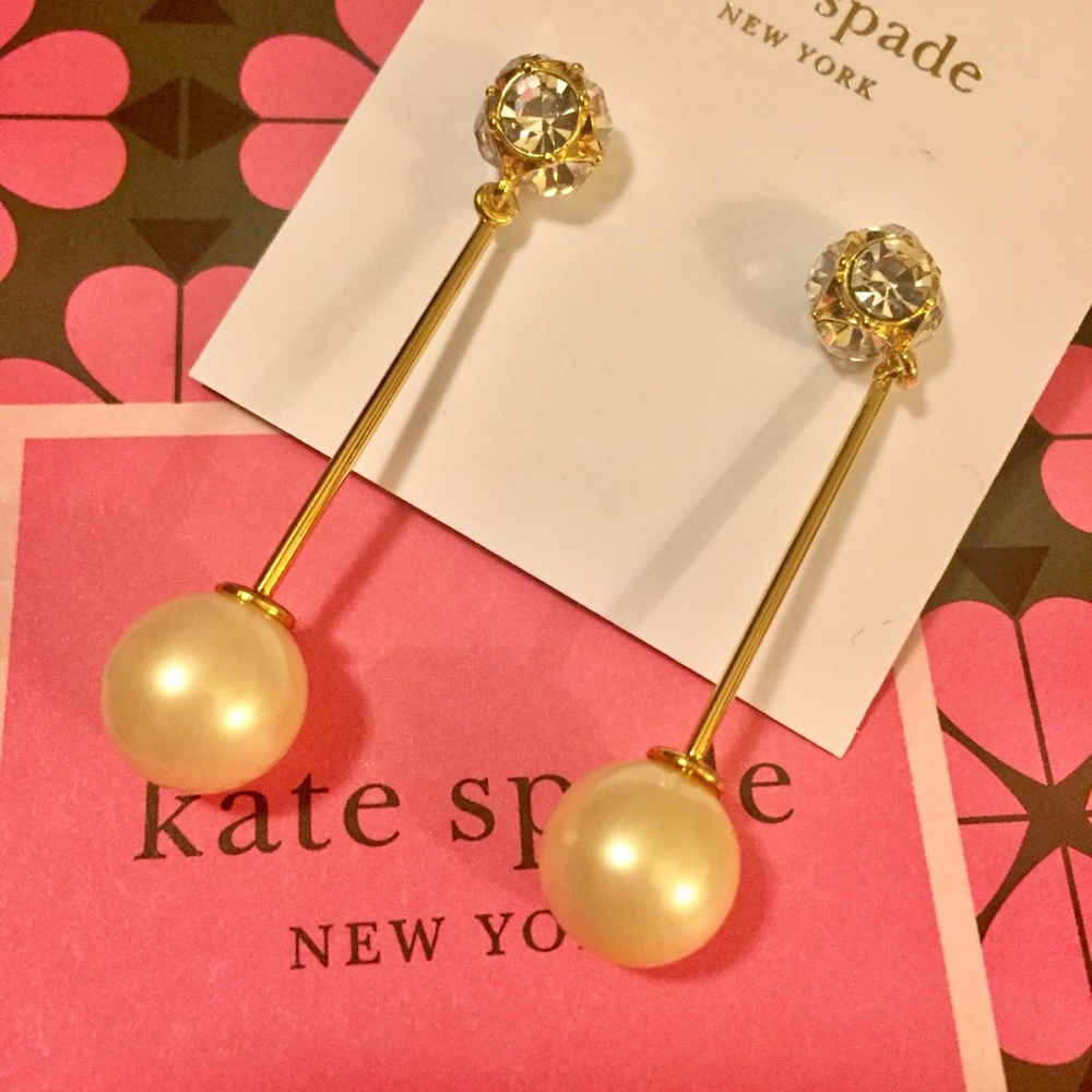 ♠️KATE SPADE♠ Lady Marmalade Linear Pearl Earrings - Picture 6 of 8